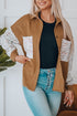 Patchwork Corduroy Buttoned Shirt Jacket